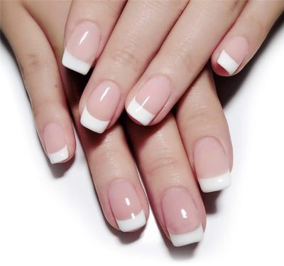 Anzailala Press on Fake Nails Short French Nails